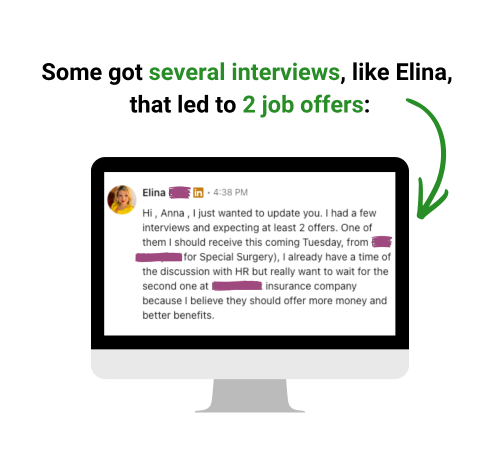 Elina got 2 job offers